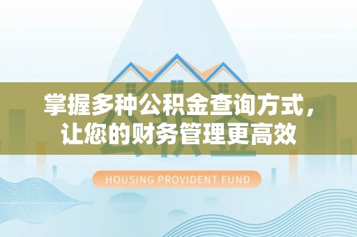 石棉掌握多种公积金查询方式，让您的财务管理更高效