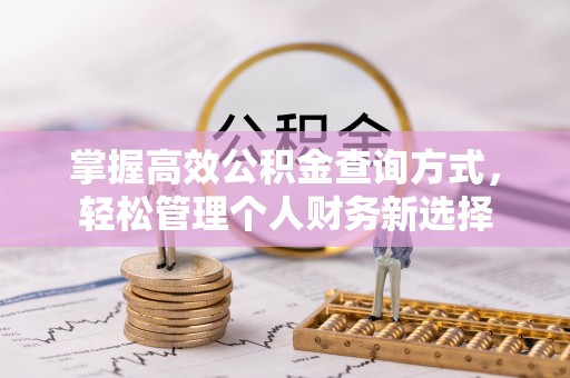 石棉掌握高效公积金查询方式，轻松管理个人财务新选择